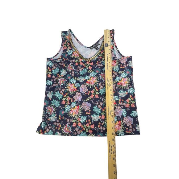 Thomas & Olivia Black Floral Tank Top with Chain Detail Size S NWT - Picture 6 of 7
